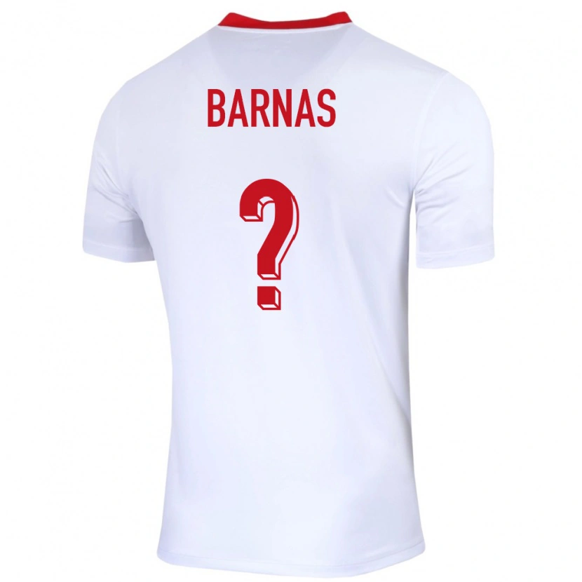Danxen Uomo Maglia Polonia Fabian Barnas #0 Bianco Kit Gara Home 24-26 Maglietta