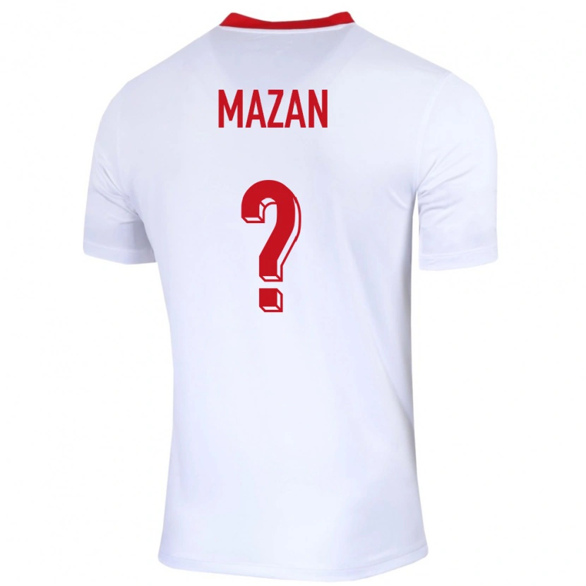 Danxen Uomo Maglia Polonia Przemyslaw Mazan #0 Bianco Kit Gara Home 24-26 Maglietta