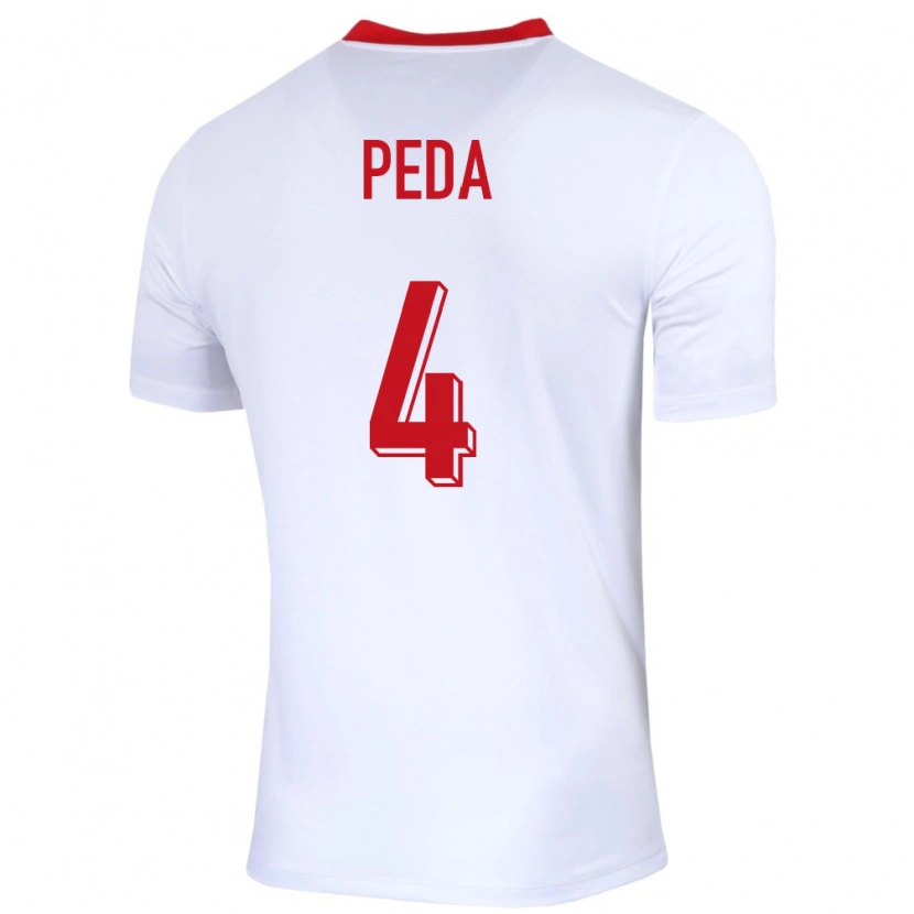 Danxen Uomo Maglia Polonia Patryk Peda #4 Bianco Kit Gara Home 24-26 Maglietta