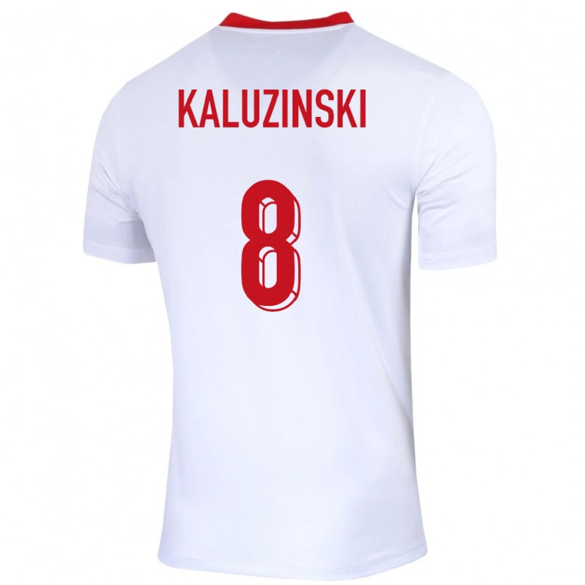 Danxen Uomo Maglia Polonia Jakub Kaluzinski #8 Bianco Kit Gara Home 24-26 Maglietta