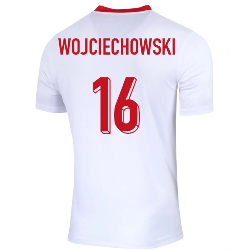 Danxen Uomo Maglia Polonia Oliwier Wojciechowski #16 Bianco Kit Gara Home 24-26 Maglietta
