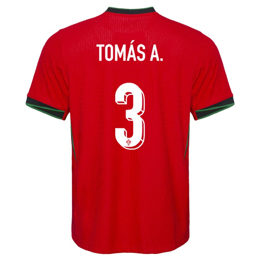 Danxen Uomo Maglia Portogallo Tomás Araújo #3 Rosso Kit Gara Home 24-26 Maglietta