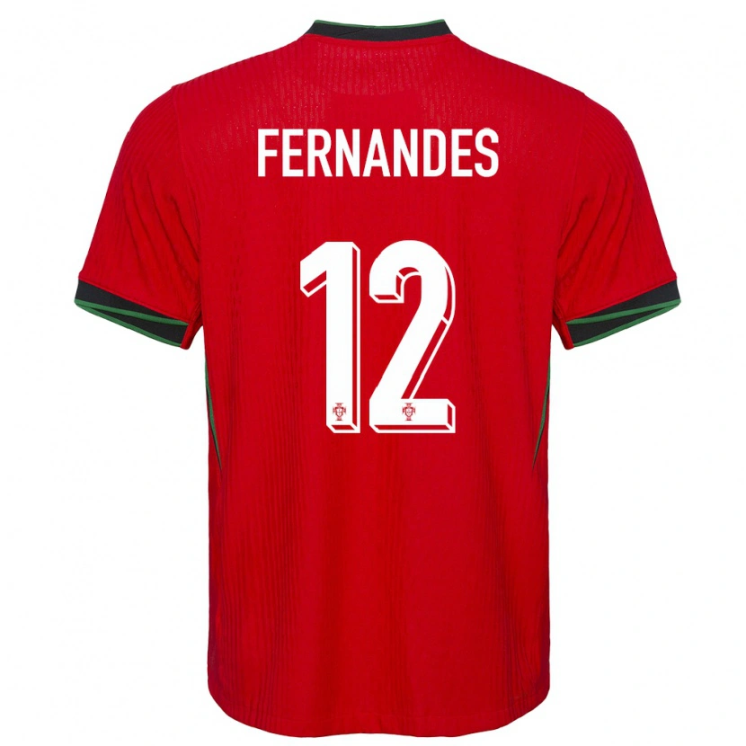 Danxen Uomo Maglia Portogallo Diogo Fernandes #12 Rosso Kit Gara Home 24-26 Maglietta