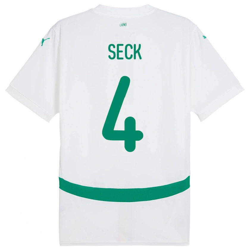 Danxen Uomo Maglia Senegal Abdoulaye Seck #4 Bianco Kit Gara Home 24-26 Maglietta