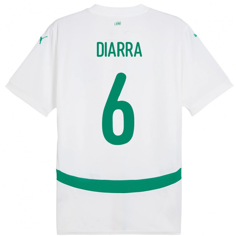 Danxen Uomo Maglia Senegal Habib Diarra #6 Bianco Kit Gara Home 24-26 Maglietta