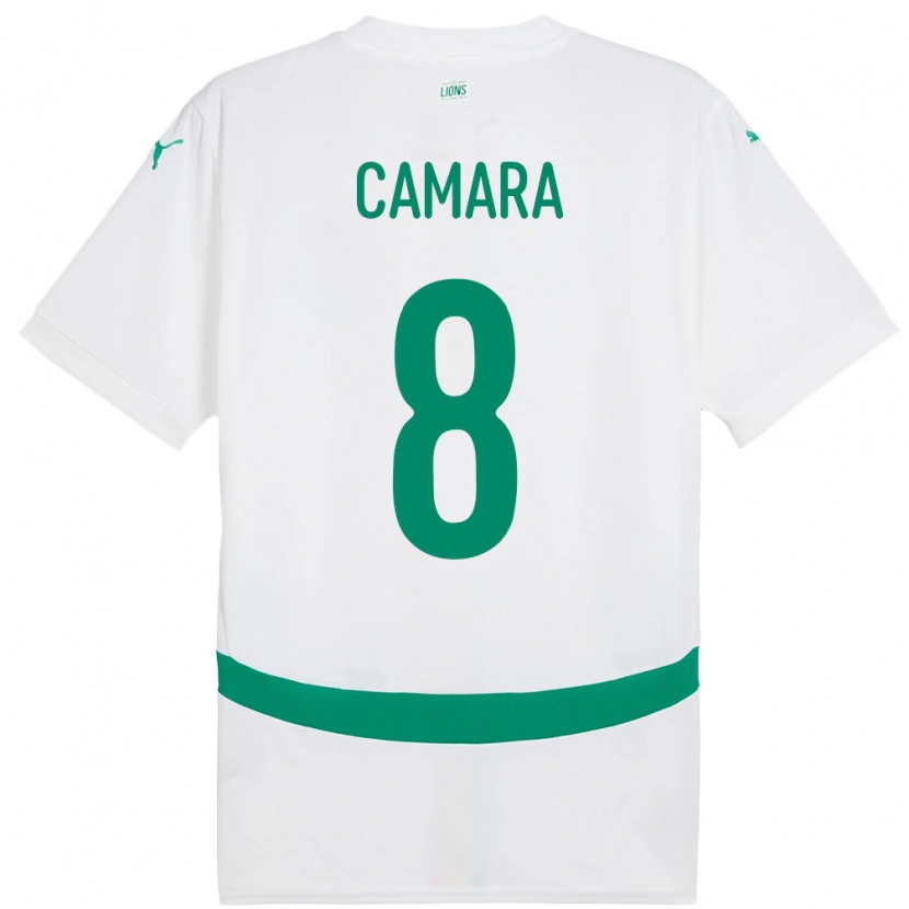 Danxen Uomo Maglia Senegal Lamine Camara #8 Bianco Kit Gara Home 24-26 Maglietta
