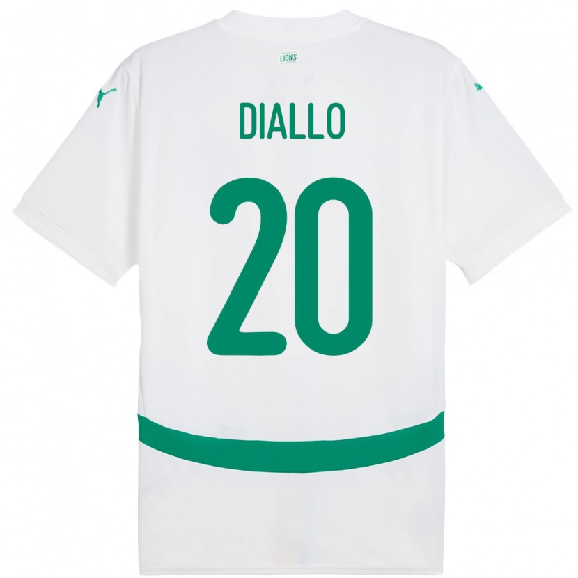 Danxen Uomo Maglia Senegal Habib Diallo #20 Bianco Kit Gara Home 24-26 Maglietta