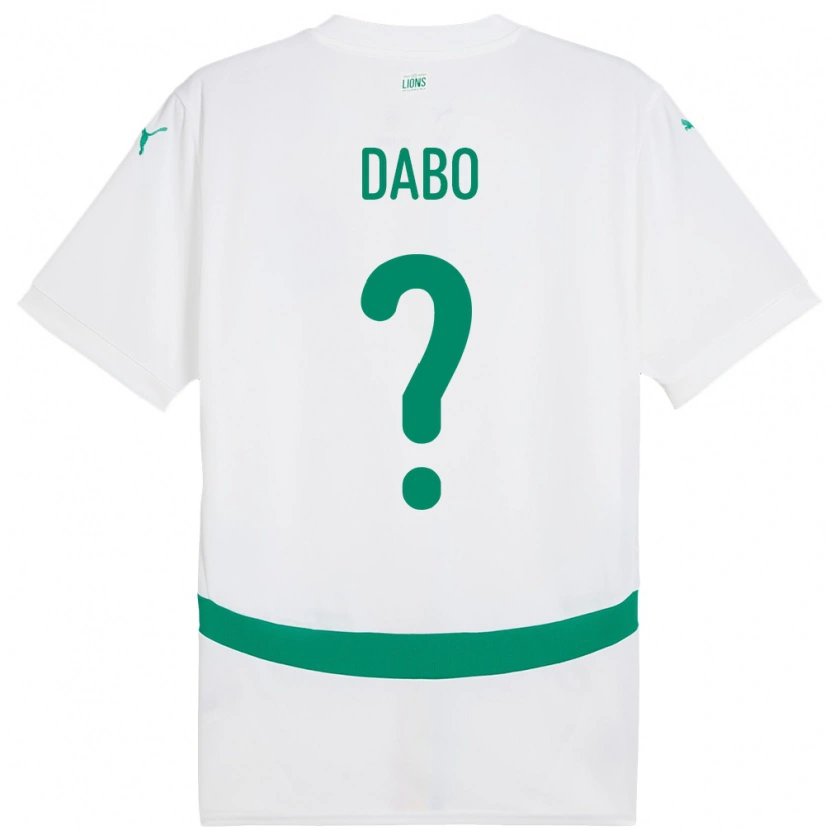 Danxen Uomo Maglia Senegal Mouhamed Dabo #0 Bianco Kit Gara Home 24-26 Maglietta