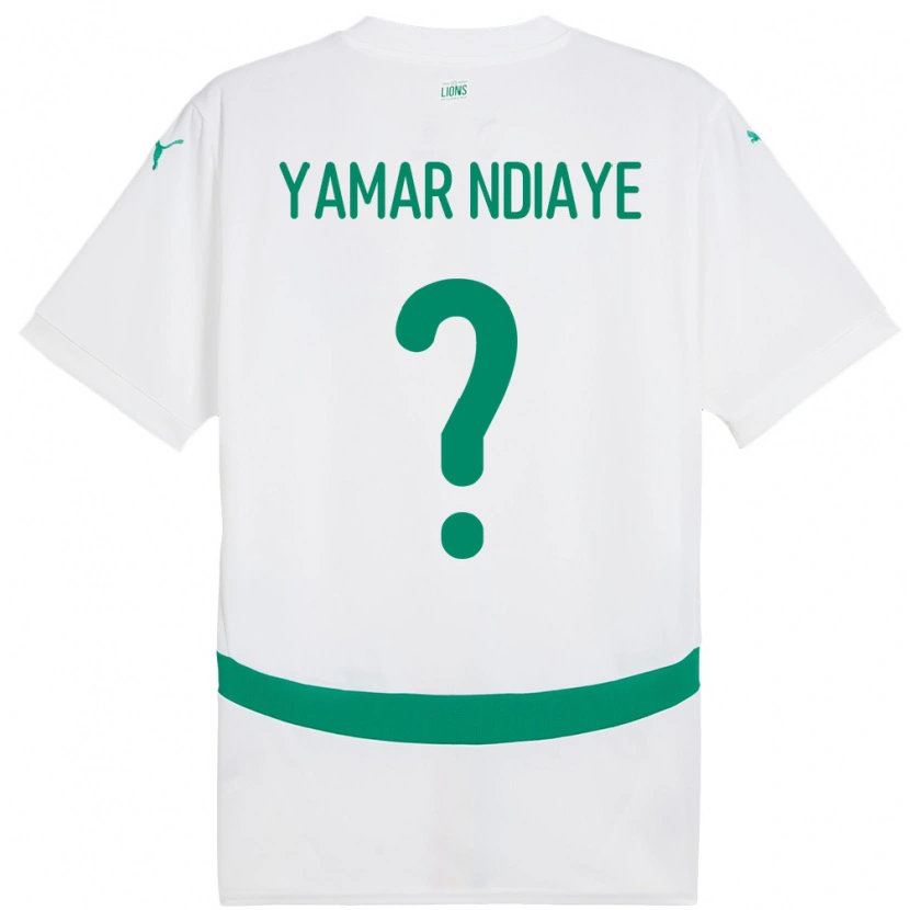 Danxen Uomo Maglia Senegal El Hadj Yamar Ndiaye #0 Bianco Kit Gara Home 24-26 Maglietta