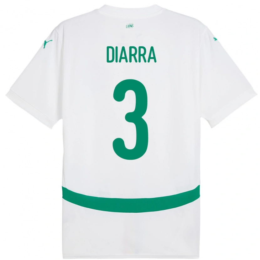 Danxen Uomo Maglia Senegal Djibril Diarra #3 Bianco Kit Gara Home 24-26 Maglietta