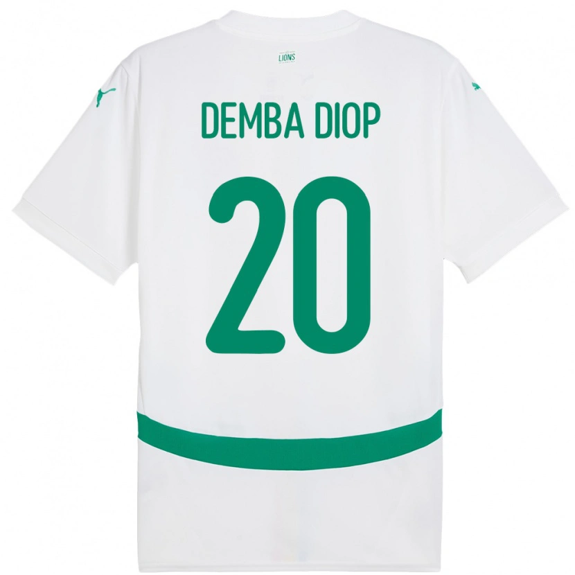 Danxen Uomo Maglia Senegal Pape Demba Diop #20 Bianco Kit Gara Home 24-26 Maglietta