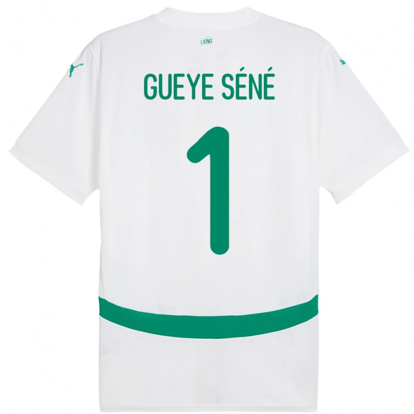 Danxen Uomo Maglia Senegal Thiaba Gueye Sene #1 Bianco Kit Gara Home 24-26 Maglietta