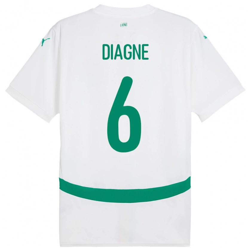 Danxen Uomo Maglia Senegal Edmee Diagne #6 Bianco Kit Gara Home 24-26 Maglietta