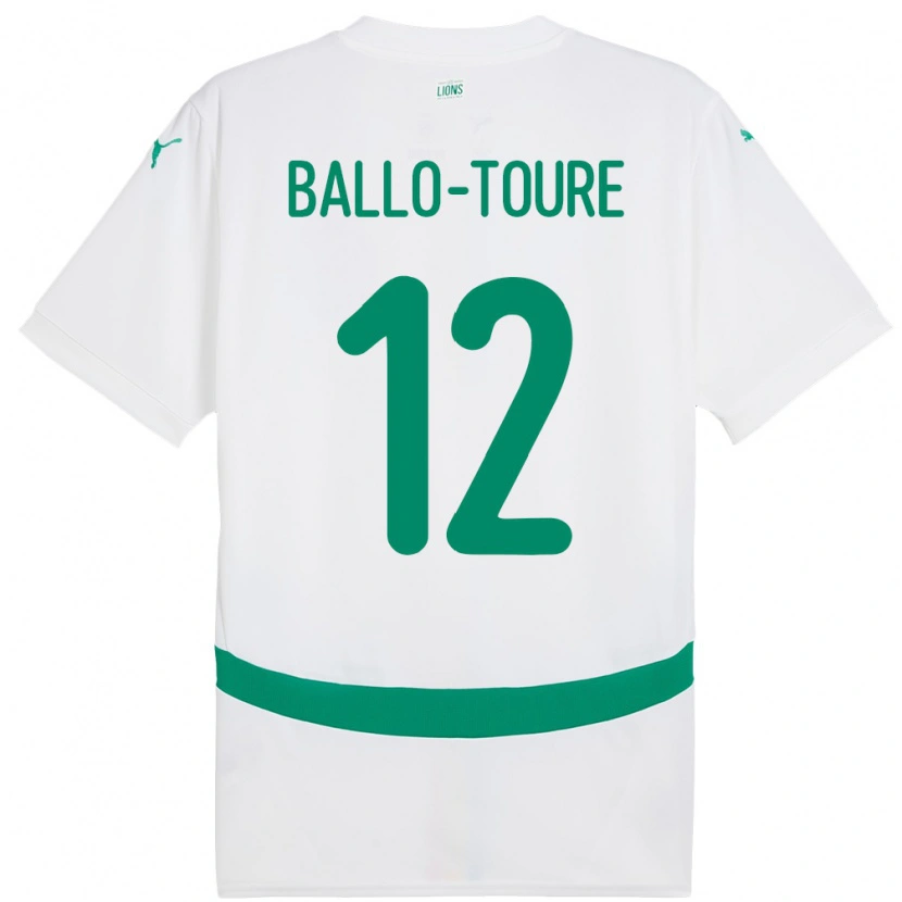 Danxen Uomo Maglia Senegal Fode Ballo-Toure #12 Bianco Kit Gara Home 24-26 Maglietta