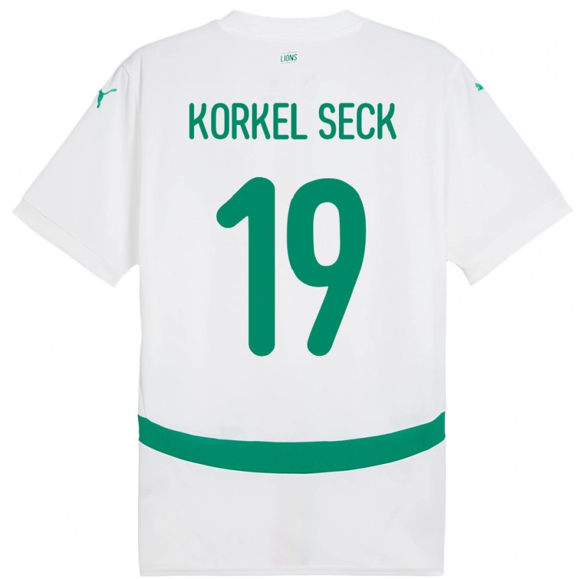 Danxen Uomo Maglia Senegal Bineta Korkel Seck #19 Bianco Kit Gara Home 24-26 Maglietta
