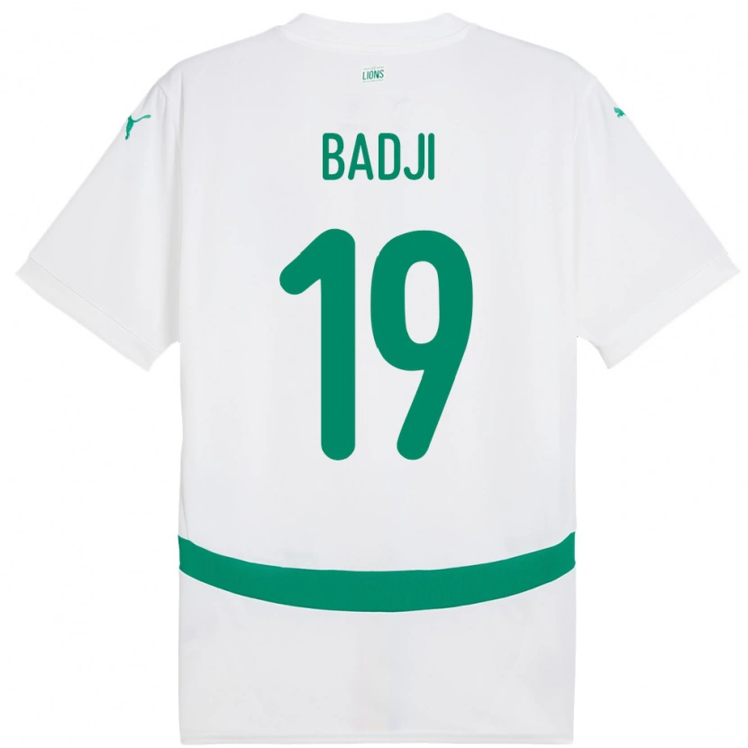 Danxen Uomo Maglia Senegal Youssouph Badji #19 Bianco Kit Gara Home 24-26 Maglietta
