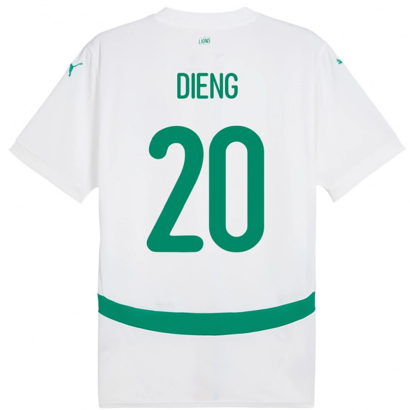 Danxen Uomo Maglia Senegal Bamba Dieng #20 Bianco Kit Gara Home 24-26 Maglietta