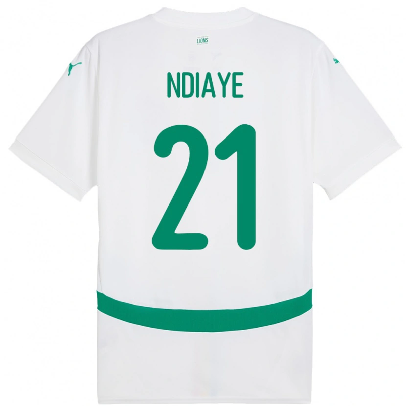 Danxen Uomo Maglia Senegal Iliman Ndiaye #21 Bianco Kit Gara Home 24-26 Maglietta