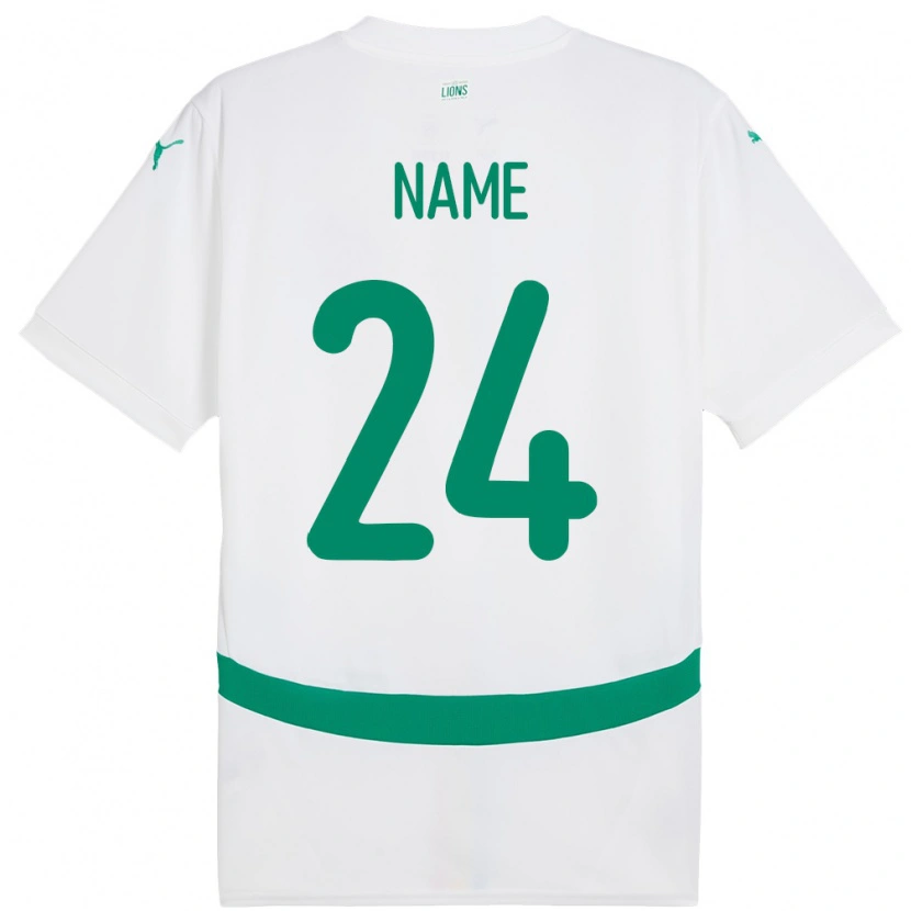 Danxen Uomo Maglia Senegal Moustapha Name #24 Bianco Kit Gara Home 24-26 Maglietta