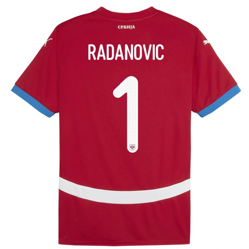 Danxen Uomo Maglia Serbia Savo Radanovic #1 Rosso Kit Gara Home 24-26 Maglietta