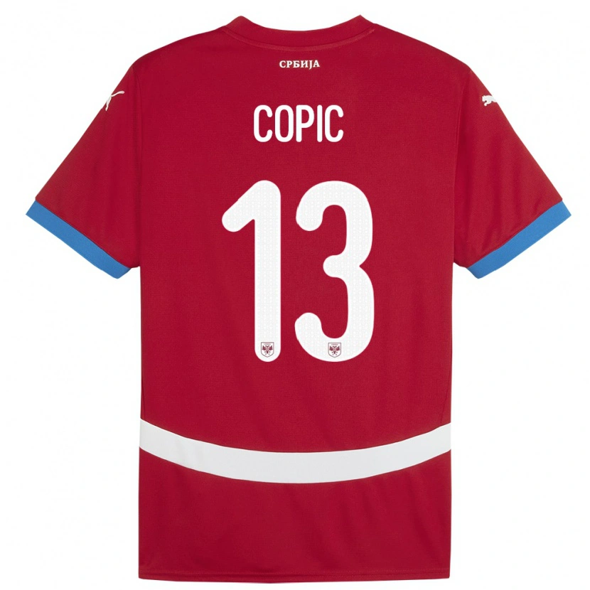 Danxen Uomo Maglia Serbia Milan Copic #13 Rosso Kit Gara Home 24-26 Maglietta