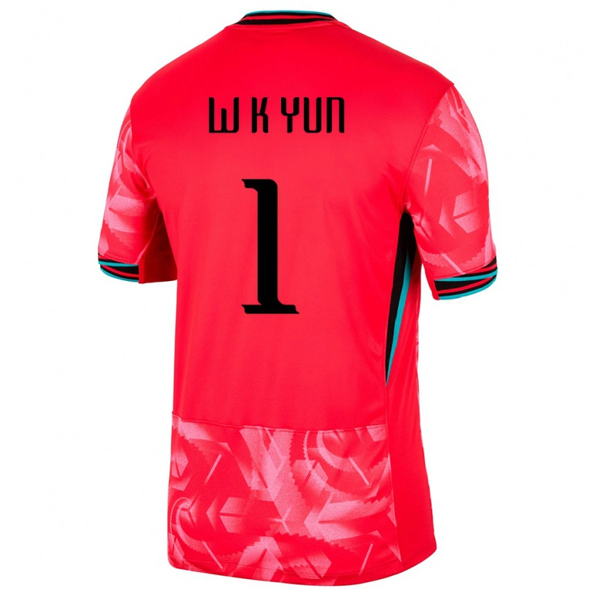 Danxen Uomo Maglia Corea Del Sud Ki-Wook Yun #1 Rosso Kit Gara Home 24-26 Maglietta