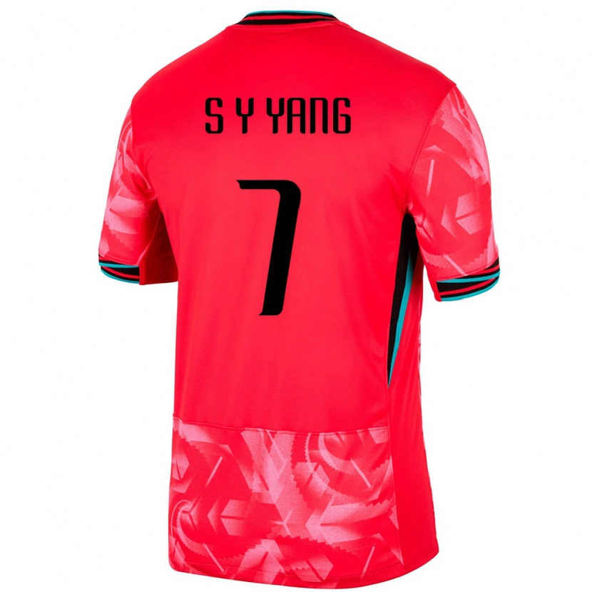 Danxen Uomo Maglia Corea Del Sud Si-Yeong Yang #7 Rosso Kit Gara Home 24-26 Maglietta
