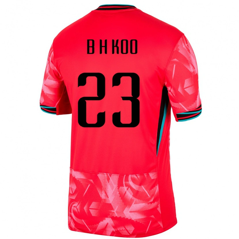 Danxen Uomo Maglia Corea Del Sud Hyeon-Bin Koo #23 Rosso Kit Gara Home 24-26 Maglietta