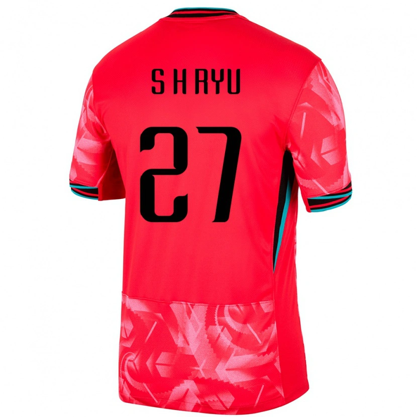 Danxen Uomo Maglia Corea Del Sud Hye-Sung Ryu #27 Rosso Kit Gara Home 24-26 Maglietta