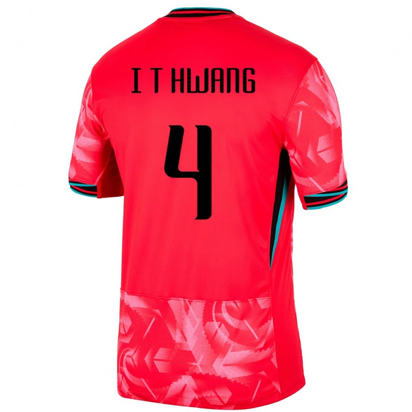 Danxen Uomo Maglia Corea Del Sud Hwang In Taek #4 Rosso Kit Gara Home 24-26 Maglietta
