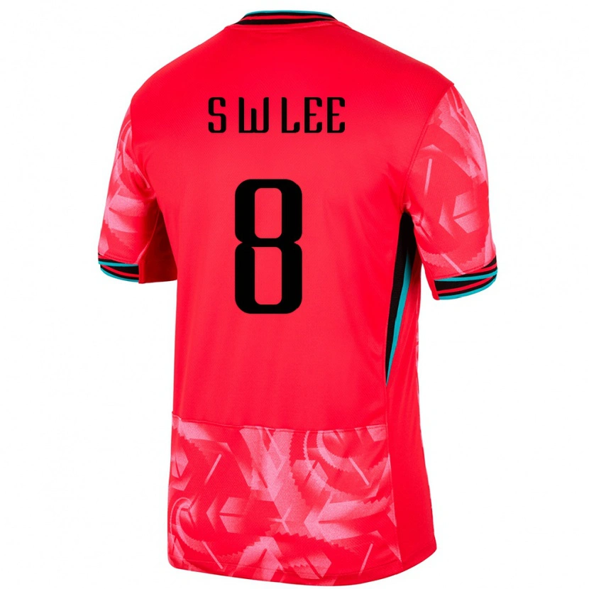 Danxen Uomo Maglia Corea Del Sud Lee Seung Won #8 Rosso Kit Gara Home 24-26 Maglietta