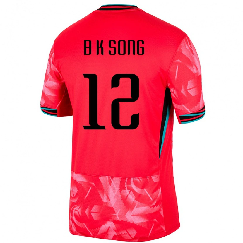 Danxen Uomo Maglia Corea Del Sud Bum-Keun Song #12 Rosso Kit Gara Home 24-26 Maglietta