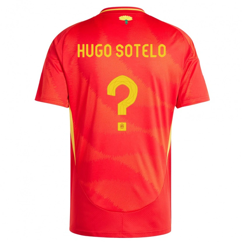 Danxen Uomo Maglia Spagna Hugo Sotelo #0 Rosso Kit Gara Home 24-26 Maglietta