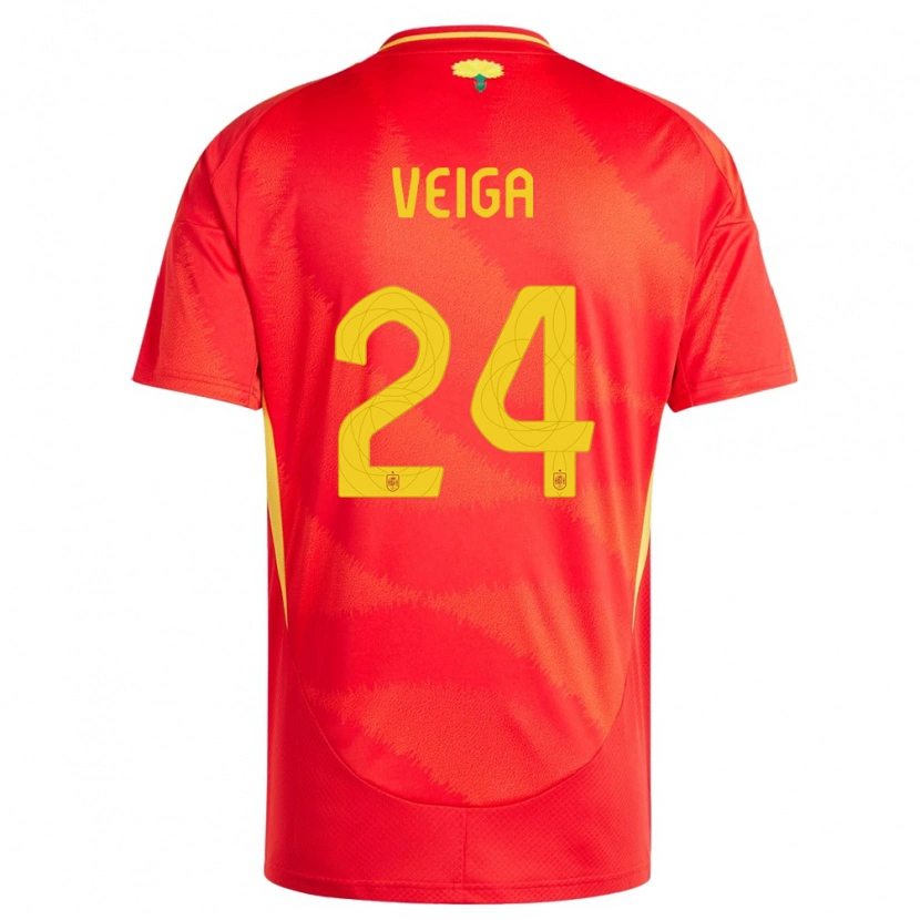 Danxen Uomo Maglia Spagna Gabri Veiga #24 Rosso Kit Gara Home 24-26 Maglietta