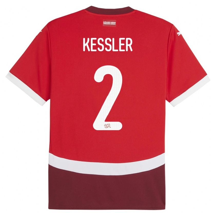 Danxen Uomo Maglia Svizzera Ryan Kessler #2 Rosso Kit Gara Home 24-26 Maglietta
