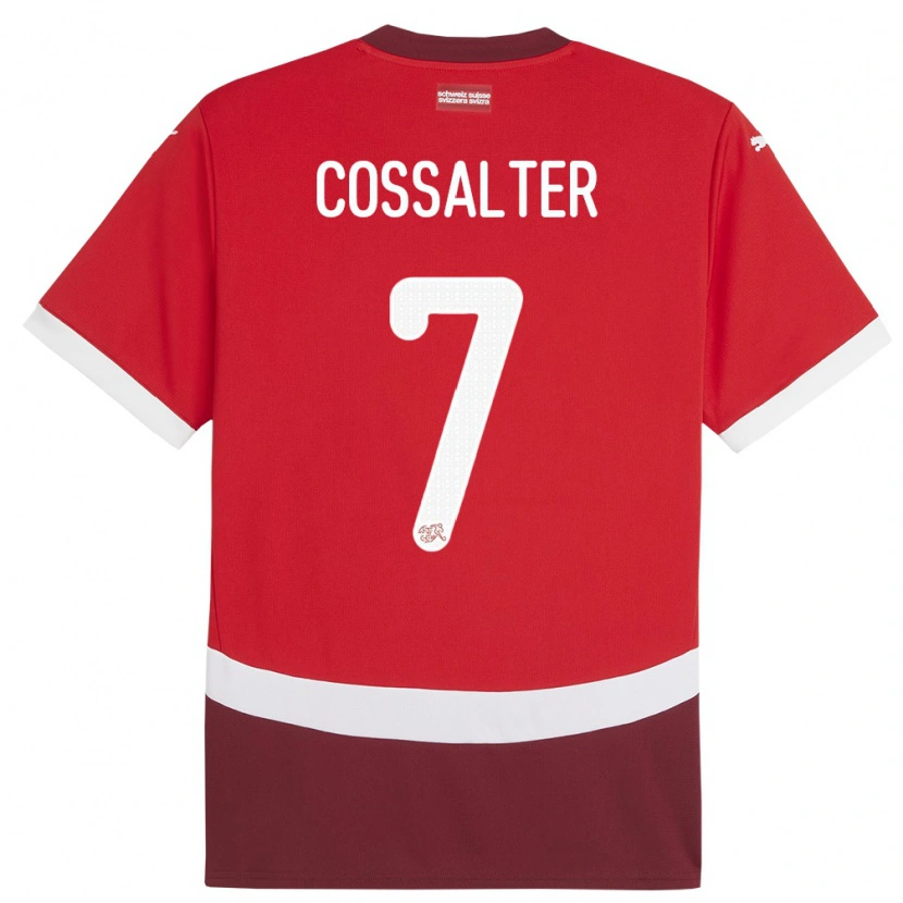 Danxen Uomo Maglia Svizzera Ivan Cossalter #7 Rosso Kit Gara Home 24-26 Maglietta