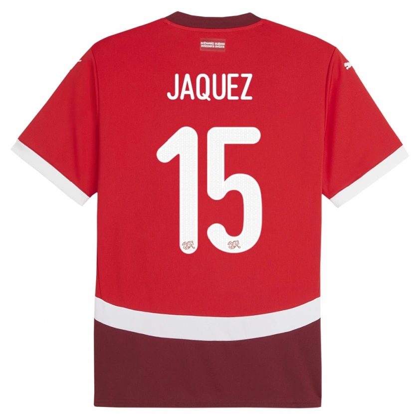 Danxen Uomo Maglia Svizzera Luca Jaquez #15 Rosso Kit Gara Home 24-26 Maglietta
