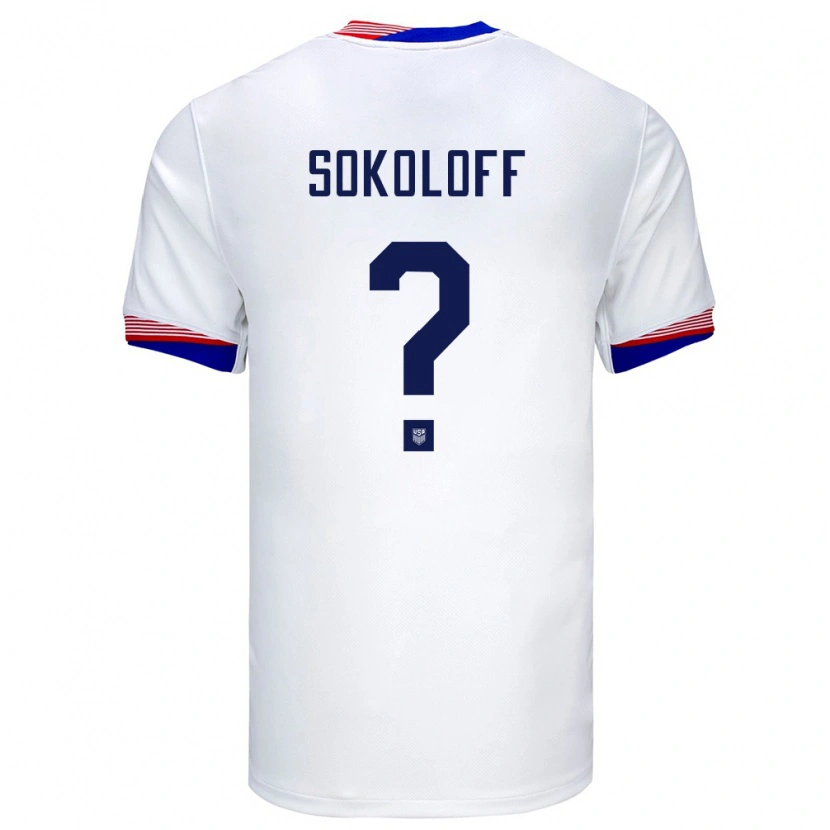 Danxen Uomo Maglia Stati Uniti Paul Sokoloff #0 Bianco Kit Gara Home 24-26 Maglietta