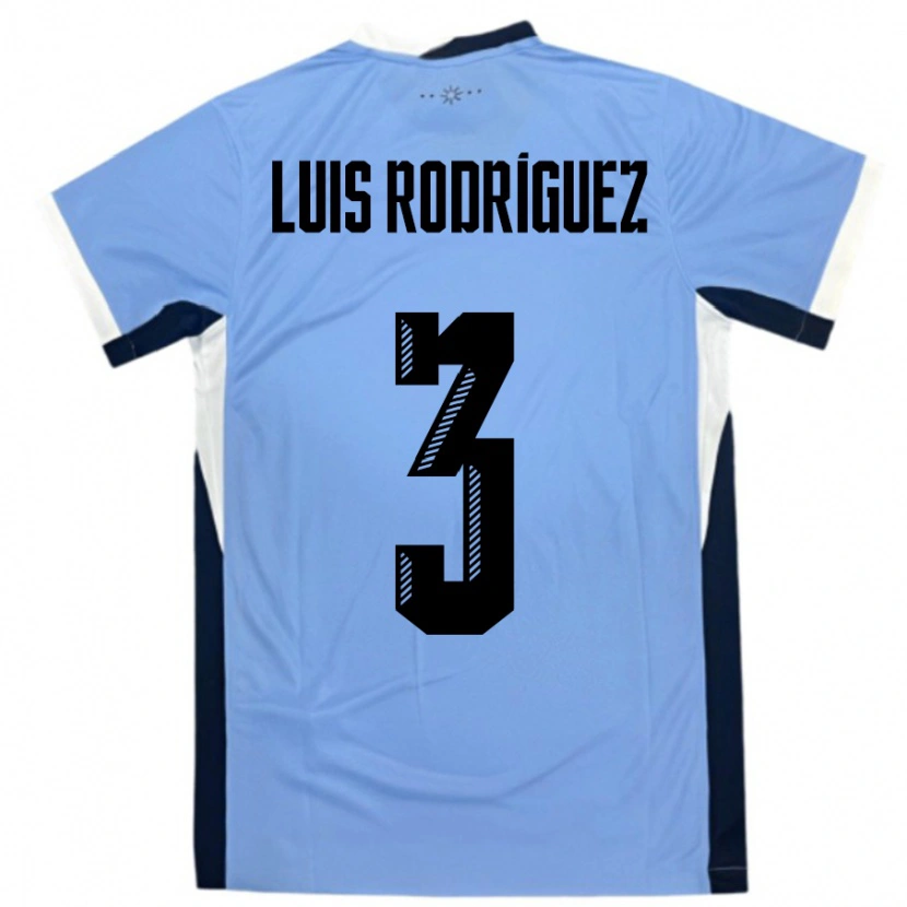 Danxen Uomo Maglia Uruguay José Luis Rodríguez #3 Bianco Nero Kit Gara Home 24-26 Maglietta