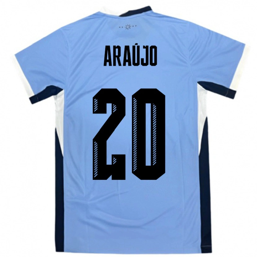 Danxen Uomo Maglia Uruguay Maxi Araújo #20 Bianco Nero Kit Gara Home 24-26 Maglietta