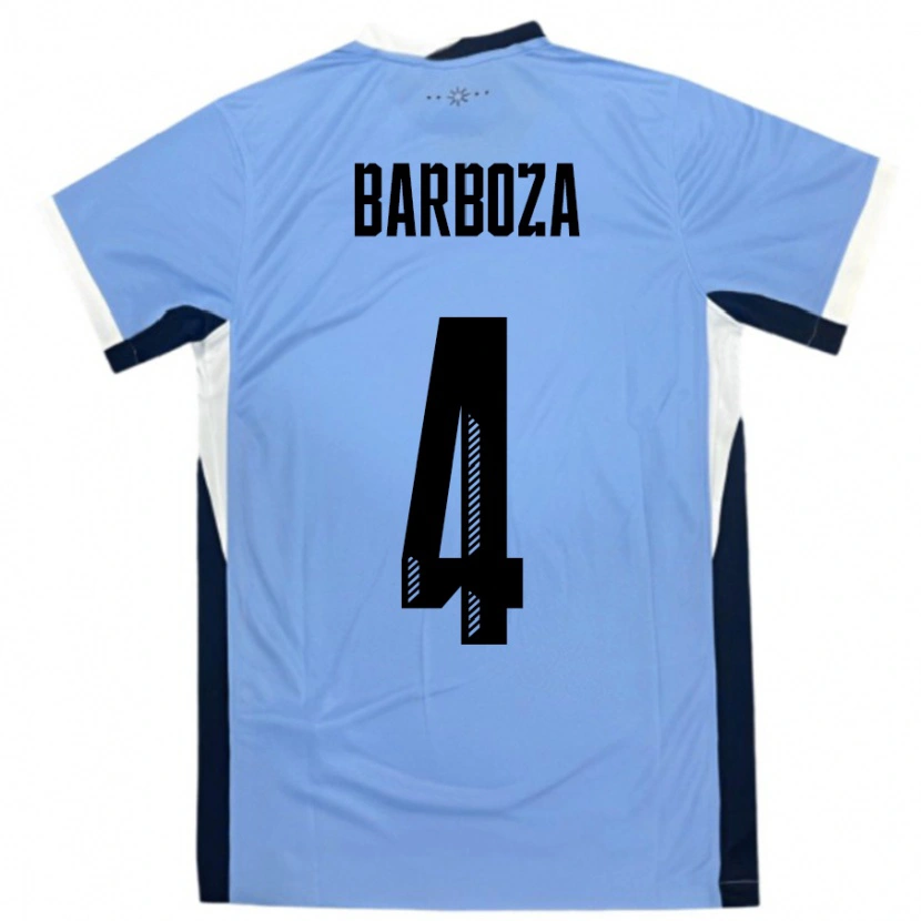 Danxen Uomo Maglia Uruguay Brian Barboza #4 Bianco Nero Kit Gara Home 24-26 Maglietta