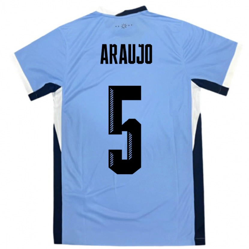 Danxen Uomo Maglia Uruguay César Araújo #5 Bianco Nero Kit Gara Home 24-26 Maglietta