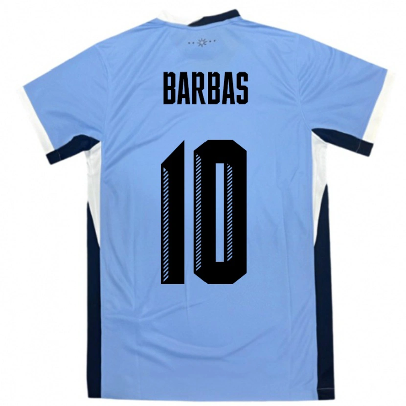 Danxen Uomo Maglia Uruguay Germán Barbas #10 Bianco Nero Kit Gara Home 24-26 Maglietta