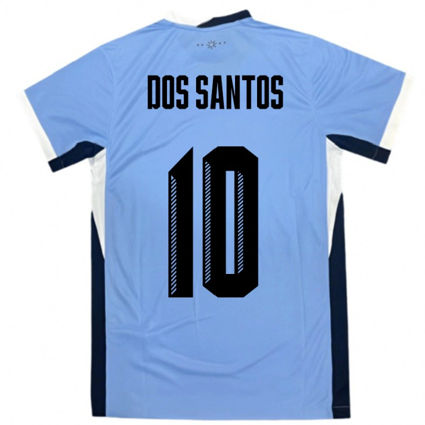 Danxen Uomo Maglia Uruguay Alexander Dos Santos #10 Bianco Nero Kit Gara Home 24-26 Maglietta