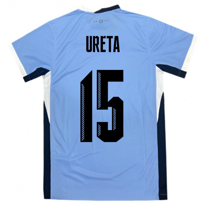 Danxen Uomo Maglia Uruguay Mateo Ureta #15 Bianco Nero Kit Gara Home 24-26 Maglietta