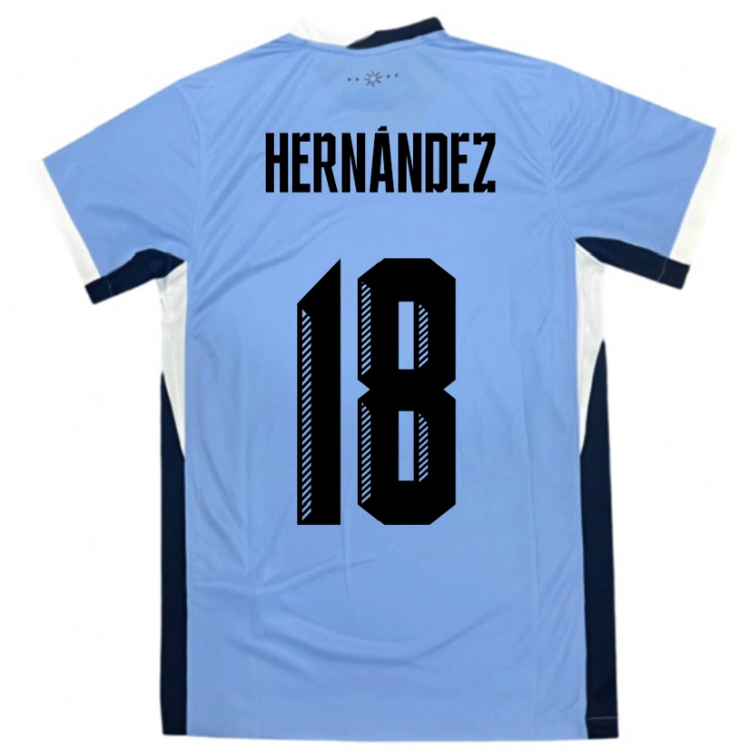 Danxen Uomo Maglia Uruguay Tomás Hernández #18 Bianco Nero Kit Gara Home 24-26 Maglietta