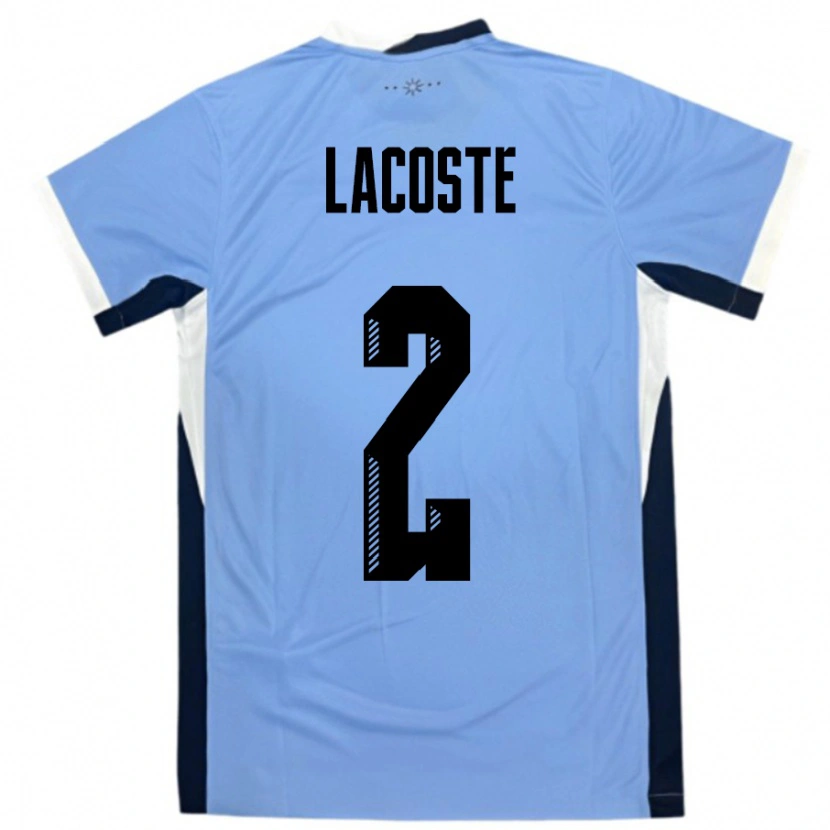 Danxen Uomo Maglia Uruguay Stephanie Lacoste #2 Bianco Nero Kit Gara Home 24-26 Maglietta