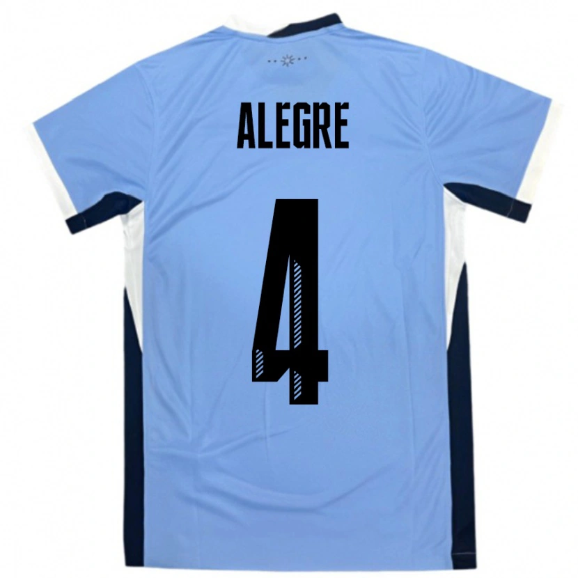 Danxen Uomo Maglia Uruguay Ignacio Alegre #4 Bianco Nero Kit Gara Home 24-26 Maglietta