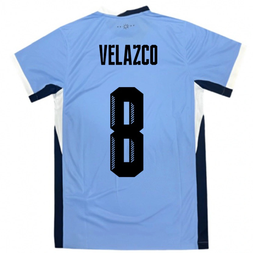 Danxen Uomo Maglia Uruguay Ximena Velazco #8 Bianco Nero Kit Gara Home 24-26 Maglietta