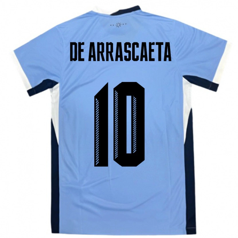 Danxen Uomo Maglia Uruguay Giorgian De Arrascaeta #10 Bianco Nero Kit Gara Home 24-26 Maglietta